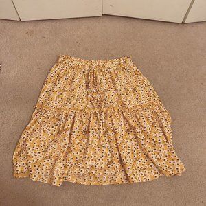 Floral print skirt, size small, drawstring